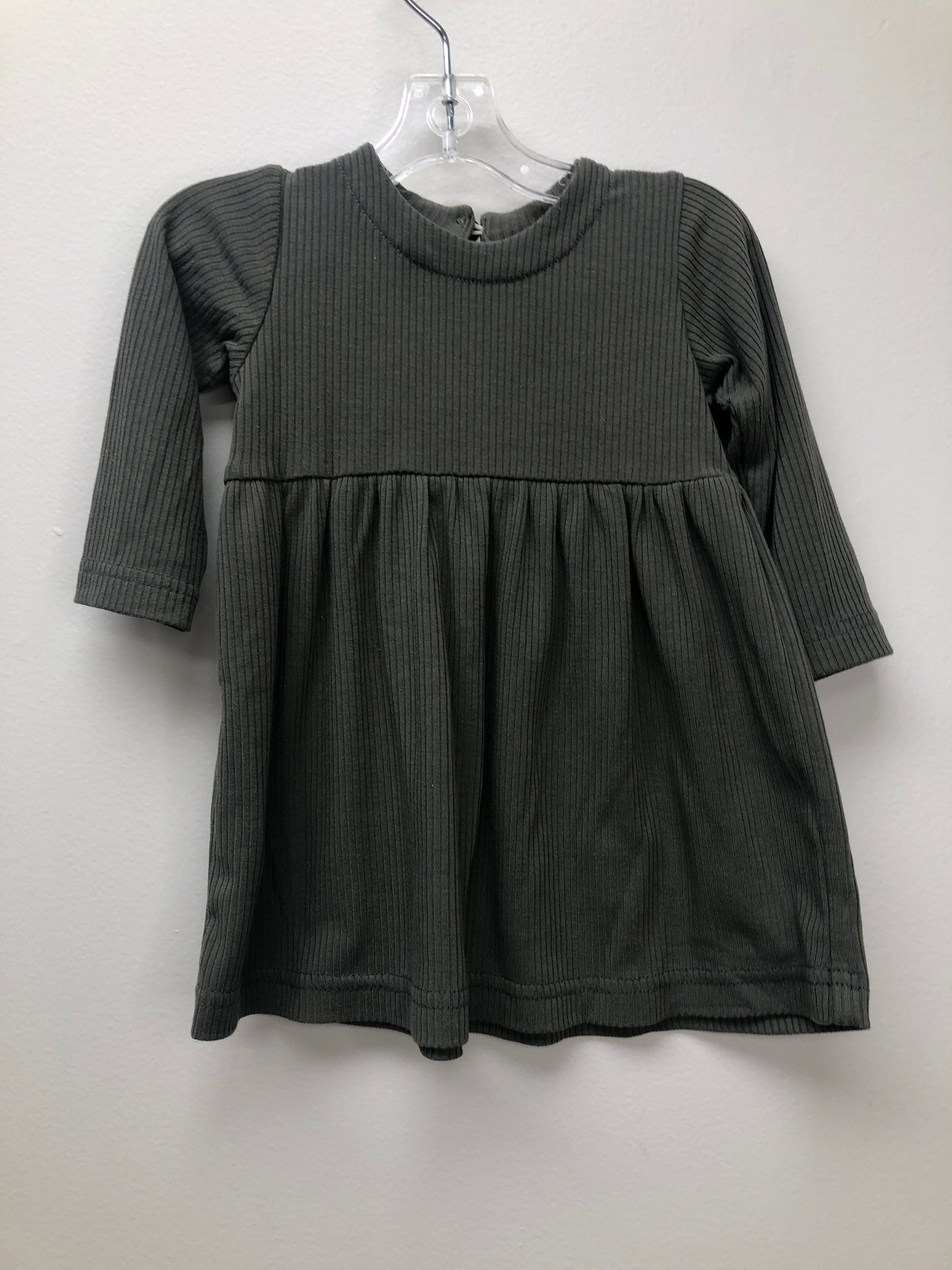 Newborn Mebie Baby green ribbed Dress