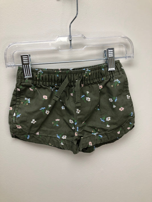 18m Carter's green floral Shorts
