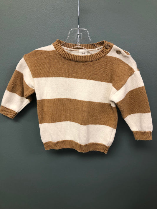 H & M Child Size 6 Months tan stripe Sweater