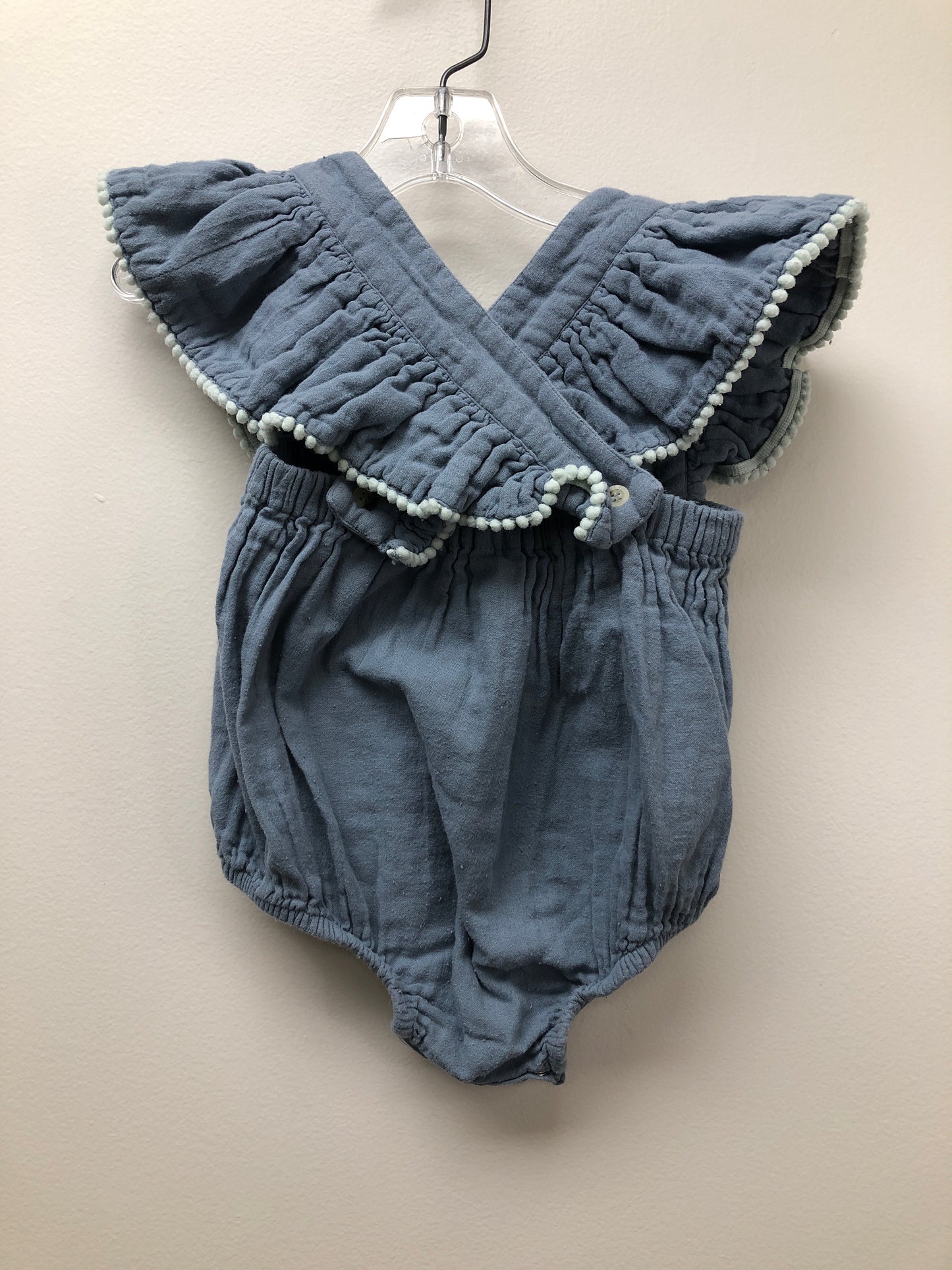 18-24m Kate Quinn blue muslin Romper