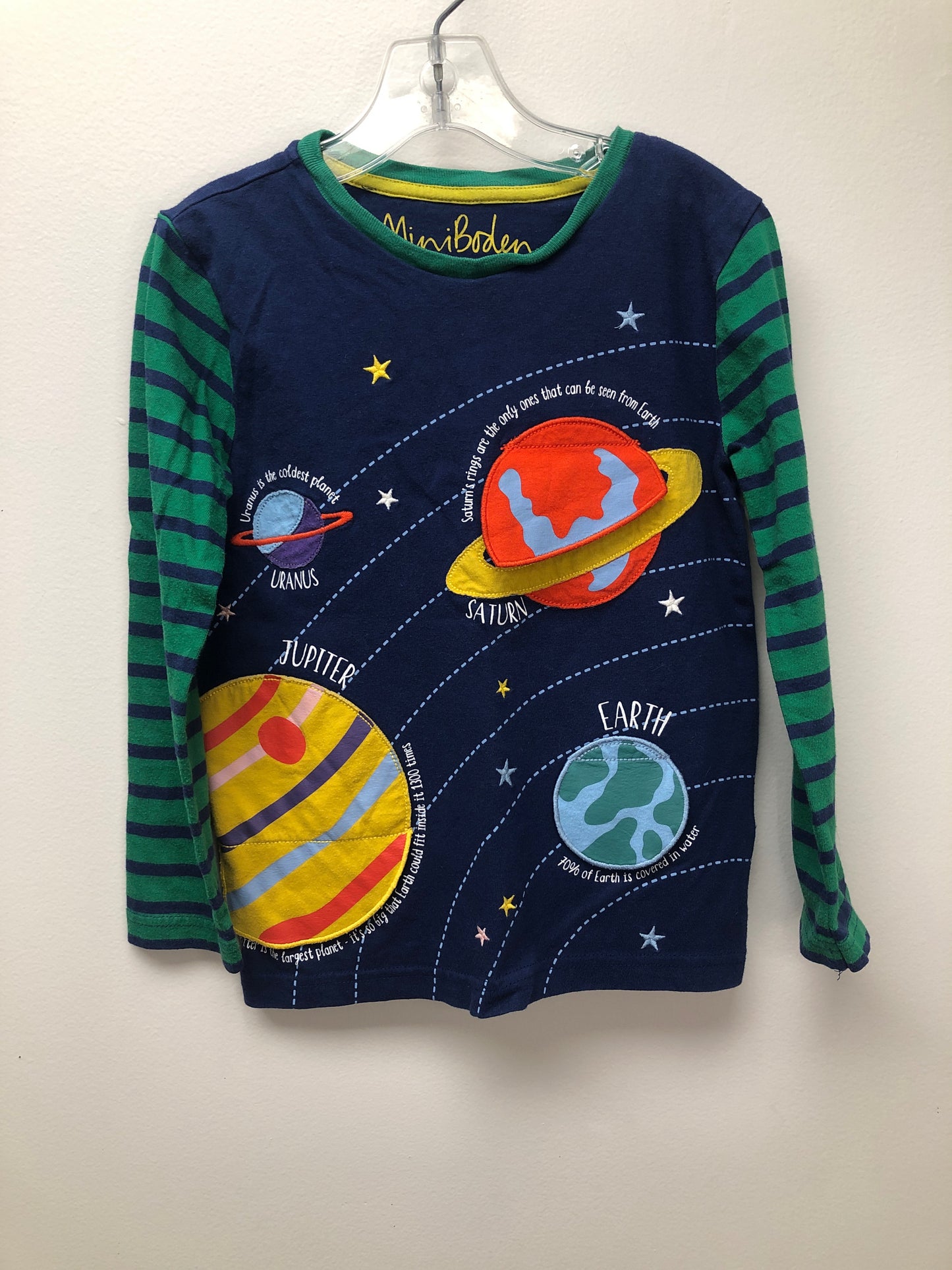 5-6 Mini Boden navy planets Shirt