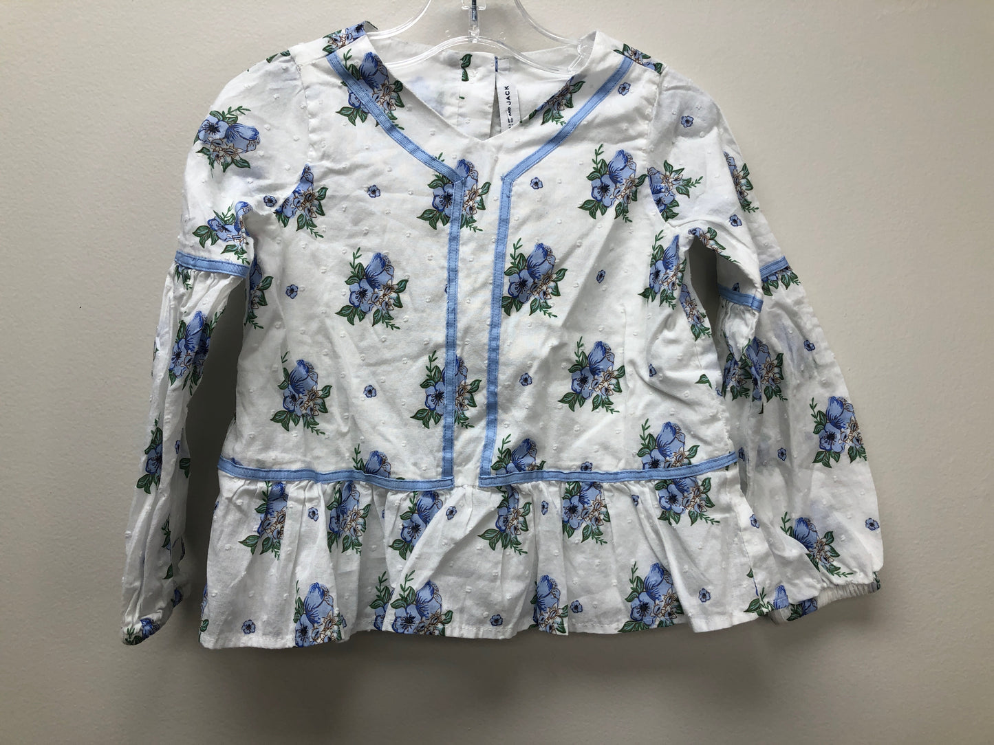 3 Janie and Jack white floral Shirt