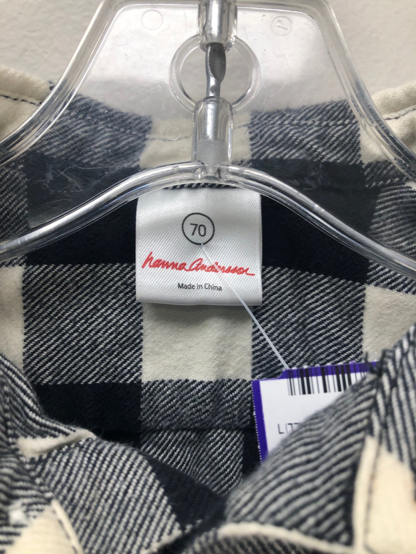 6-12 Months Hanna Andersson black Flannel Shirt