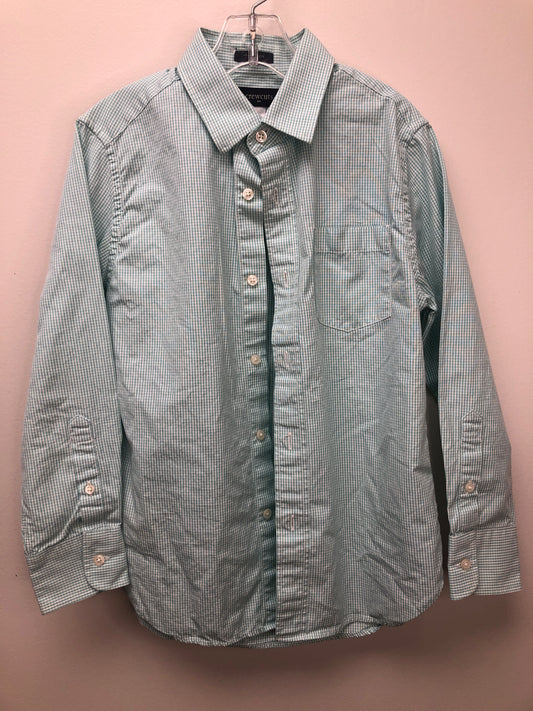 8 Crewcuts teal plaid Shirt