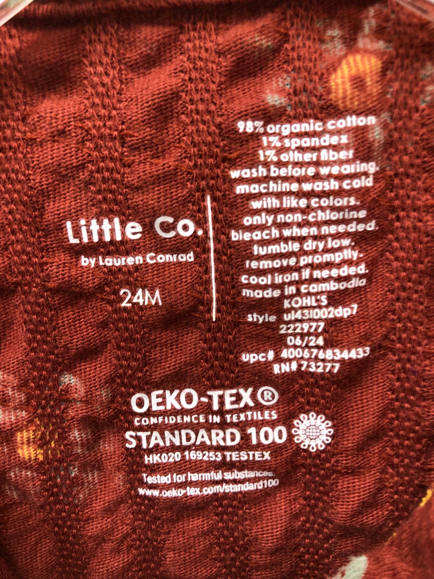 24m Little Co. rust flowers Romper