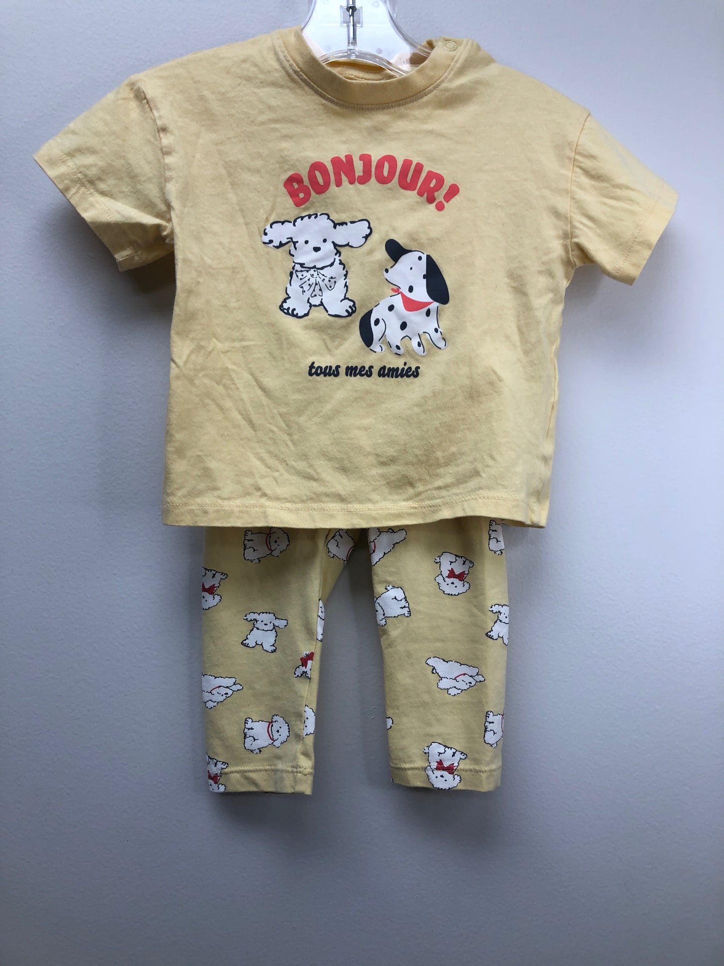 12m H & M yellow Dog 2 PC Ensembles