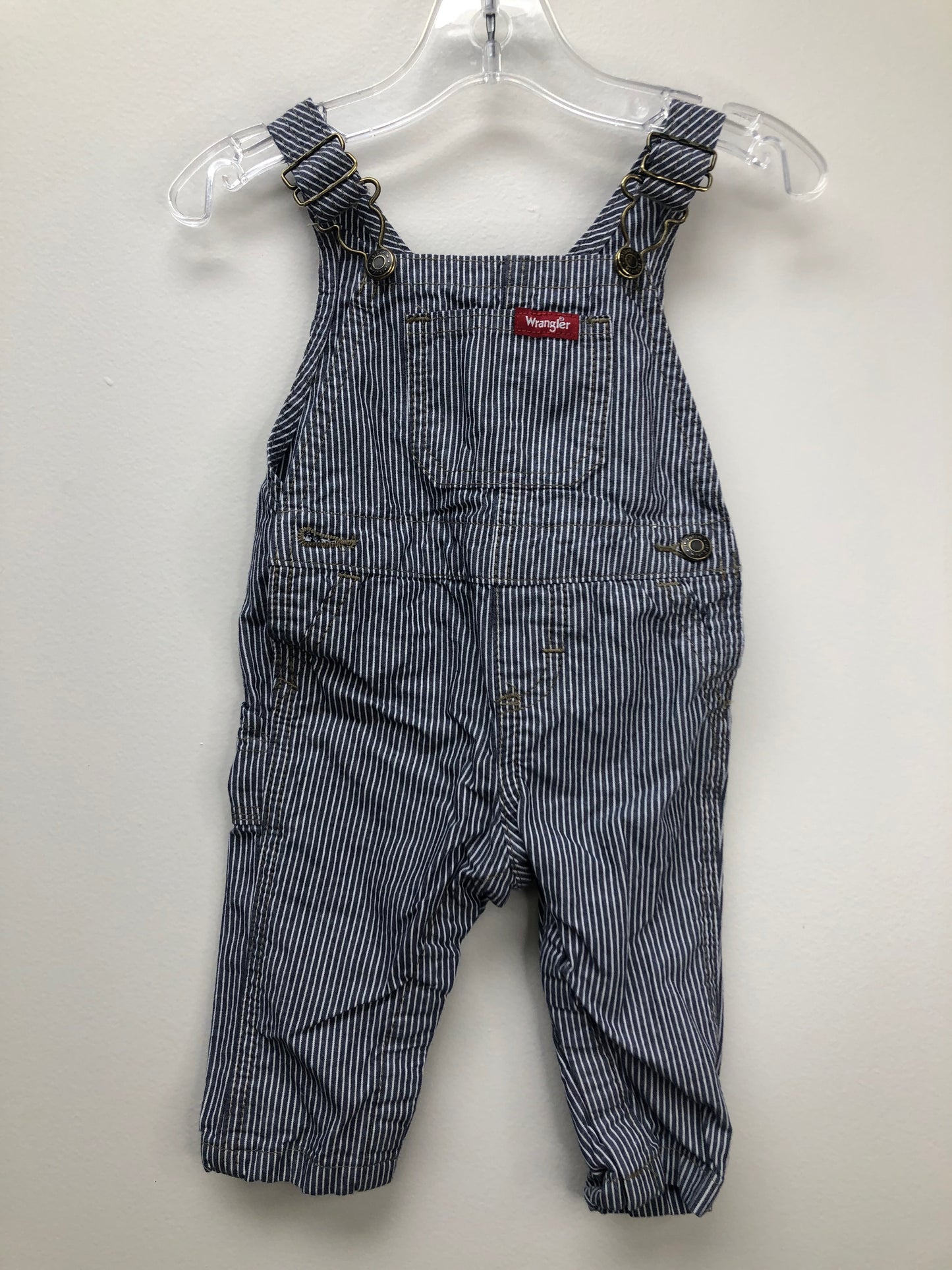 3-6m Wrangler gray stripe Overalls