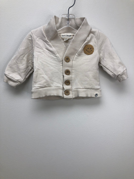 0-3m Rabbit + Bear cream smiley Cardigan