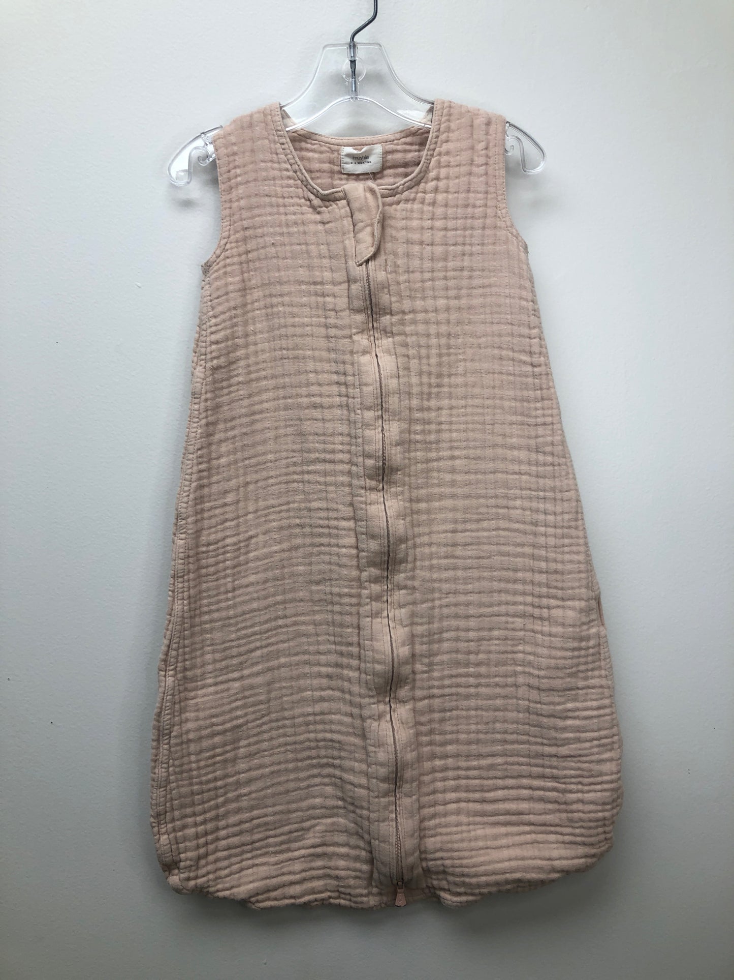 Newborn Mushie pink muslin Sleeper