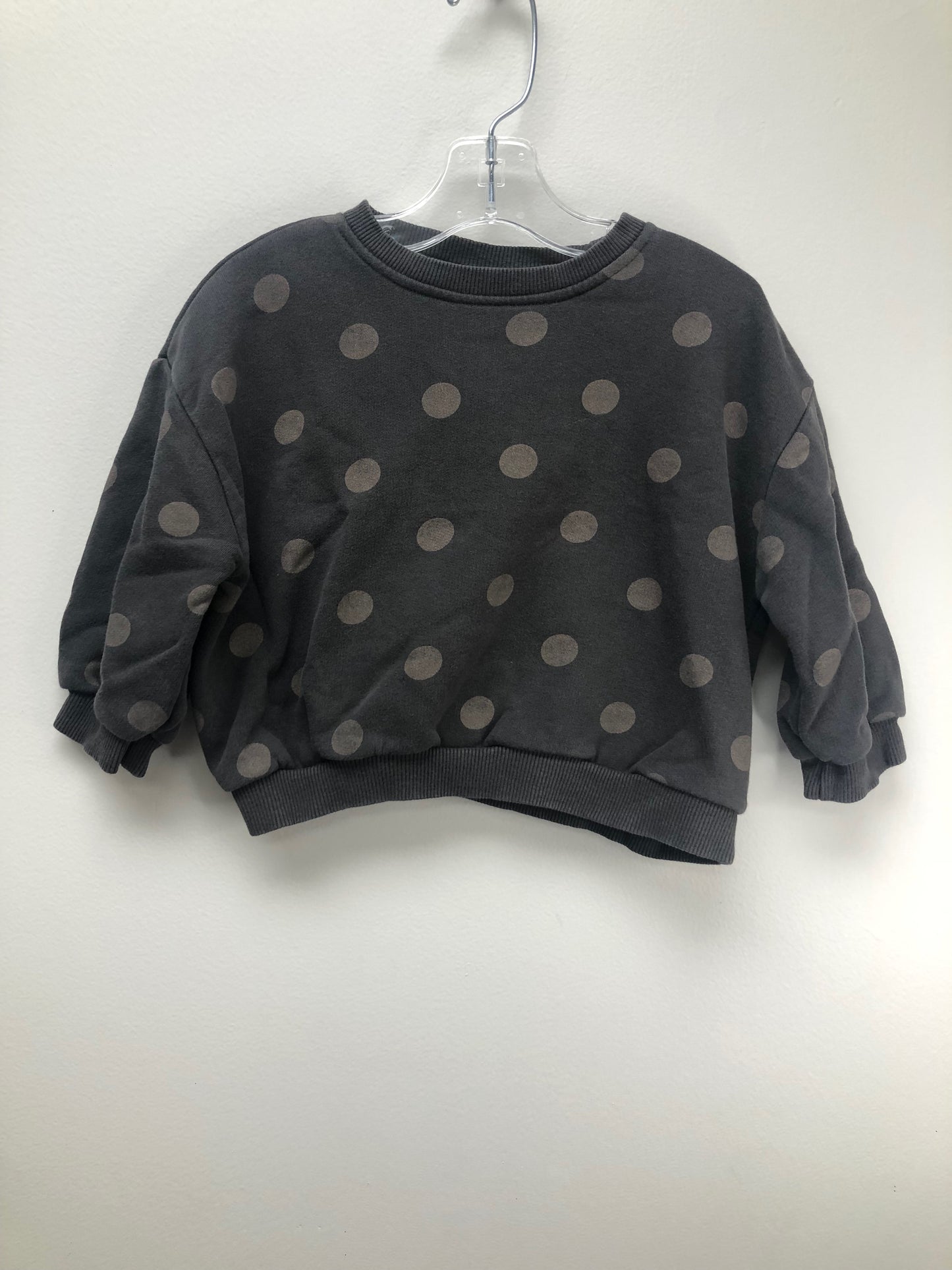 Zara Child Size 18 Months charcoal polka dot Sweatshirt
