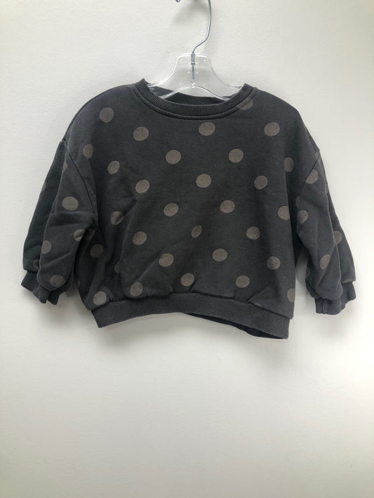 Zara Child Size 18 Months charcoal polka dot Sweatshirt