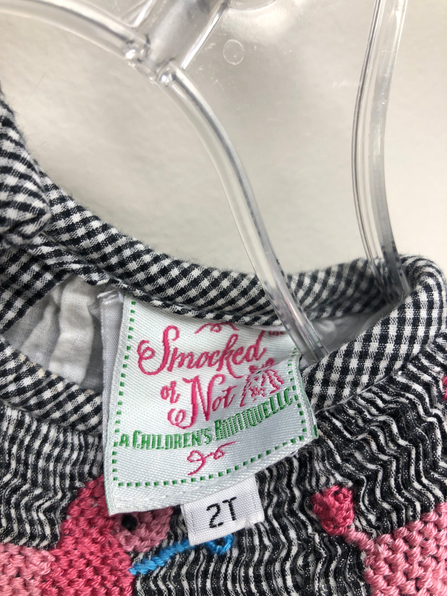 2t Smocked of Not black checkered Dress