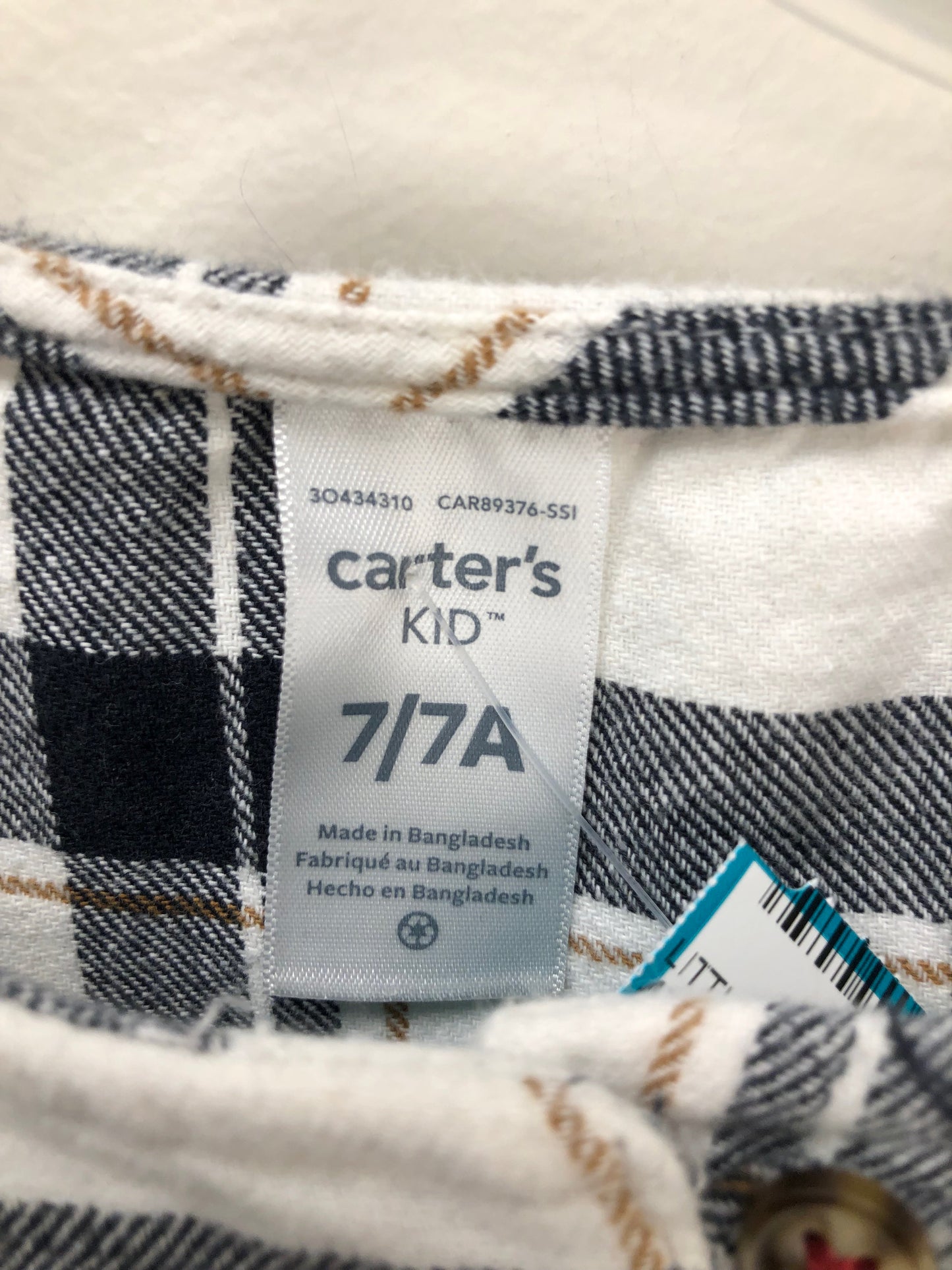 7 Carter's black plaid Dress