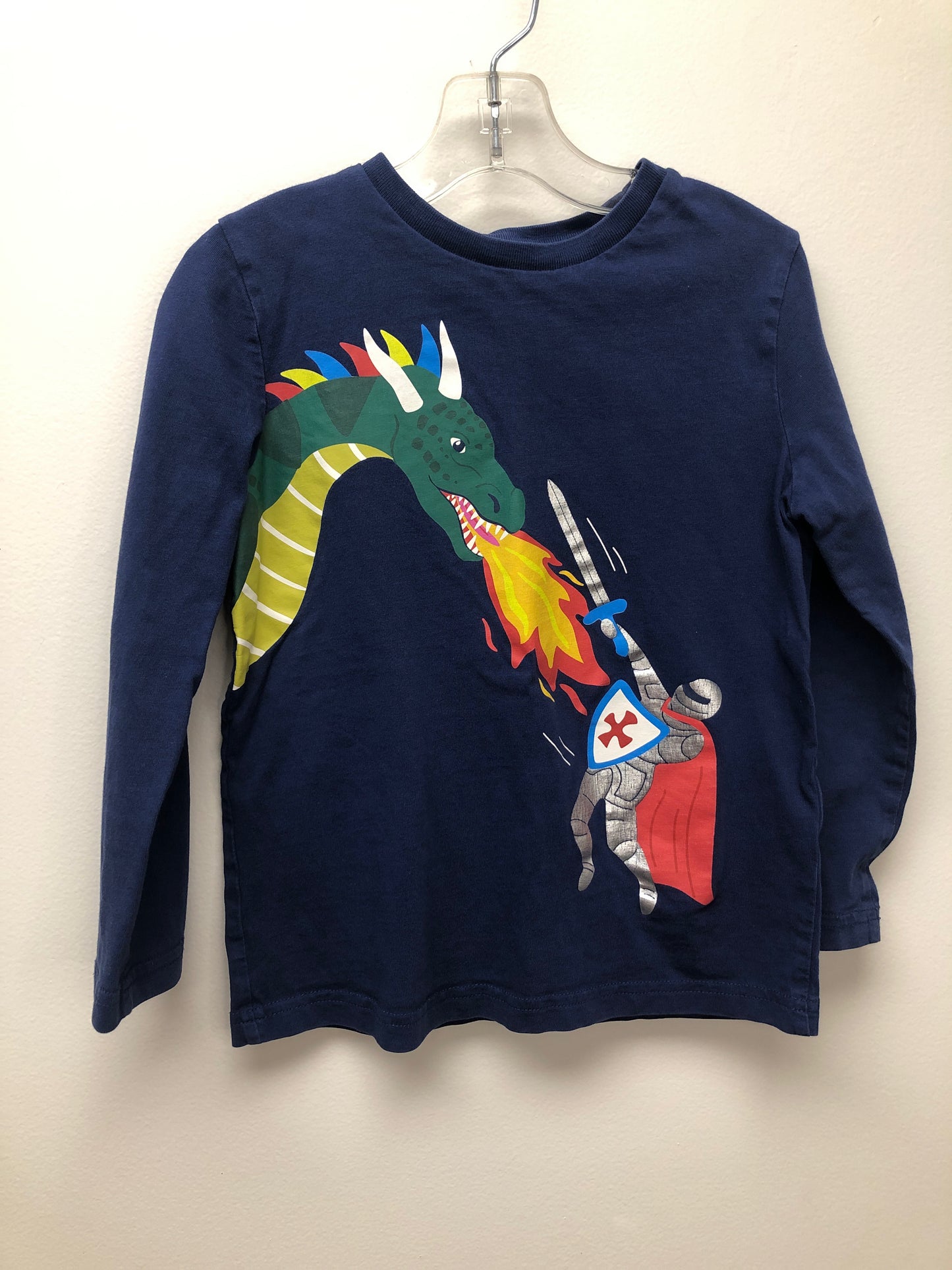 5-6 Mini Boden navy dragon Shirt