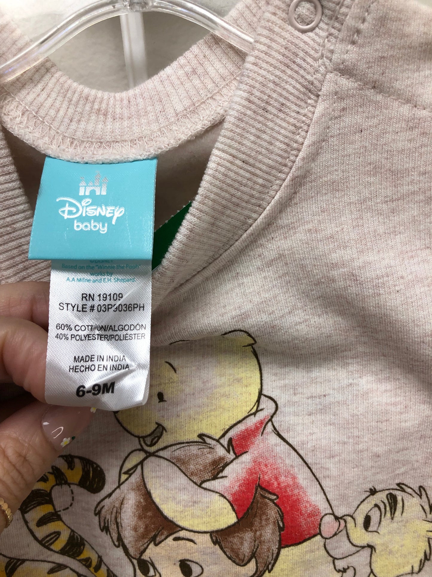 6-9m Disney cream NEW Winnie the Pooh 2 PC Ensembles