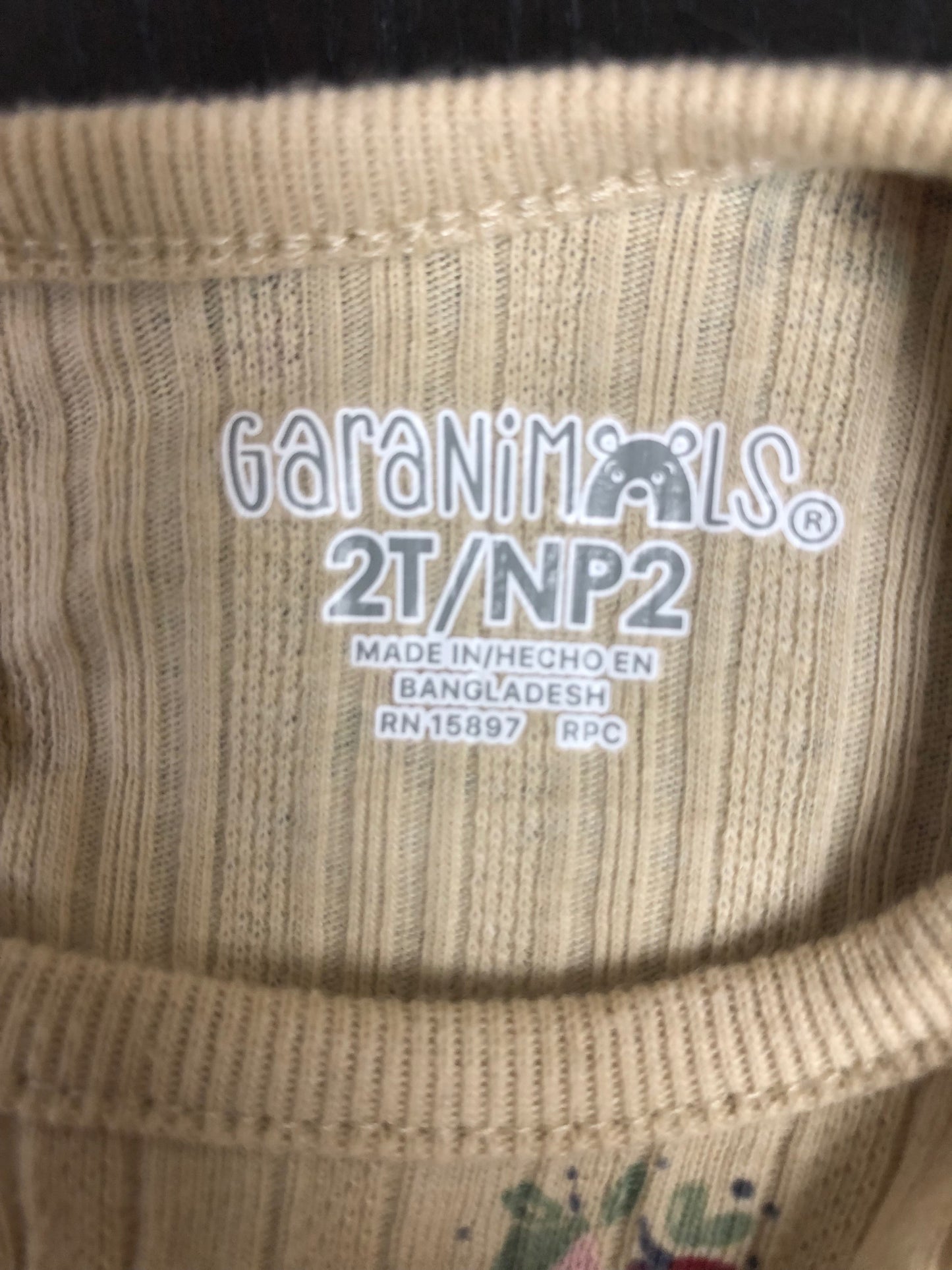 2T Garanimals tan floral Shirt