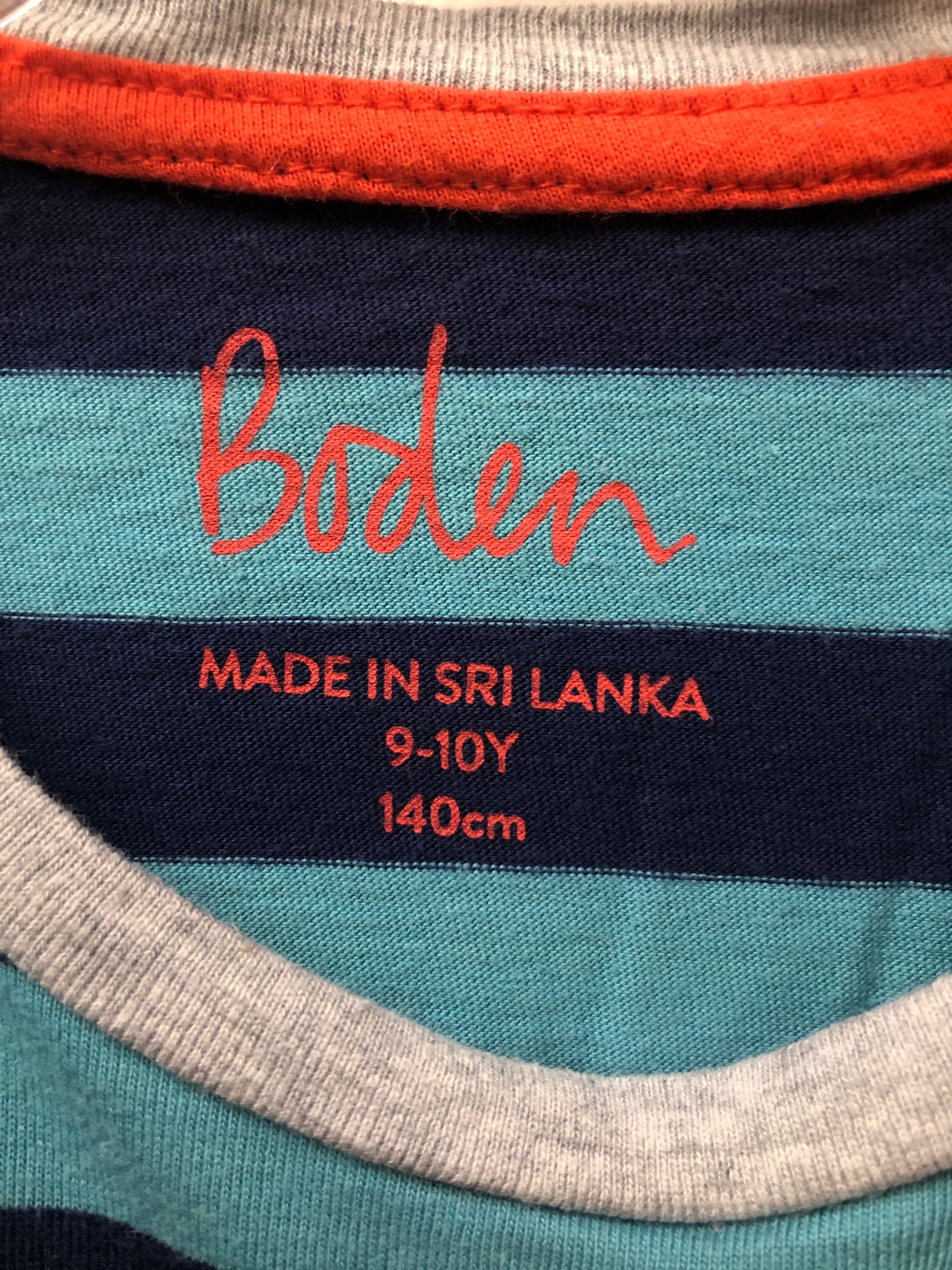 9-10 Boden blue stripe Shirt
