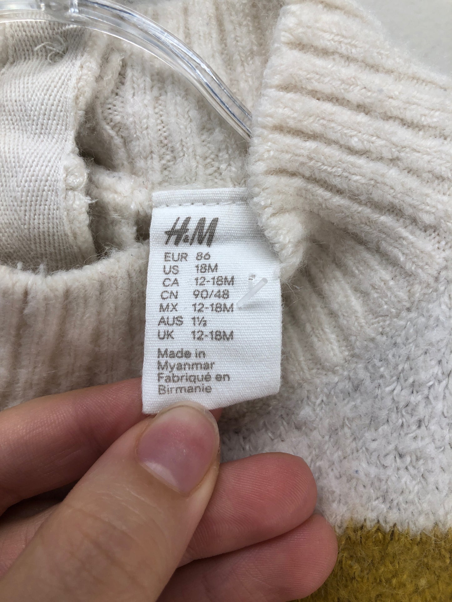 18M H & M white Bird Sweater