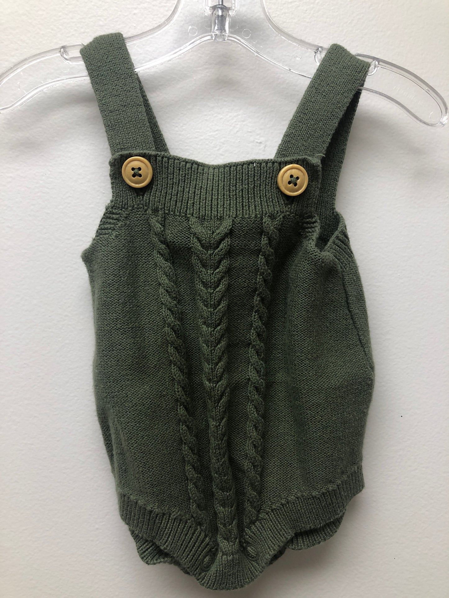 NB Cat & Jack green knit Romper
