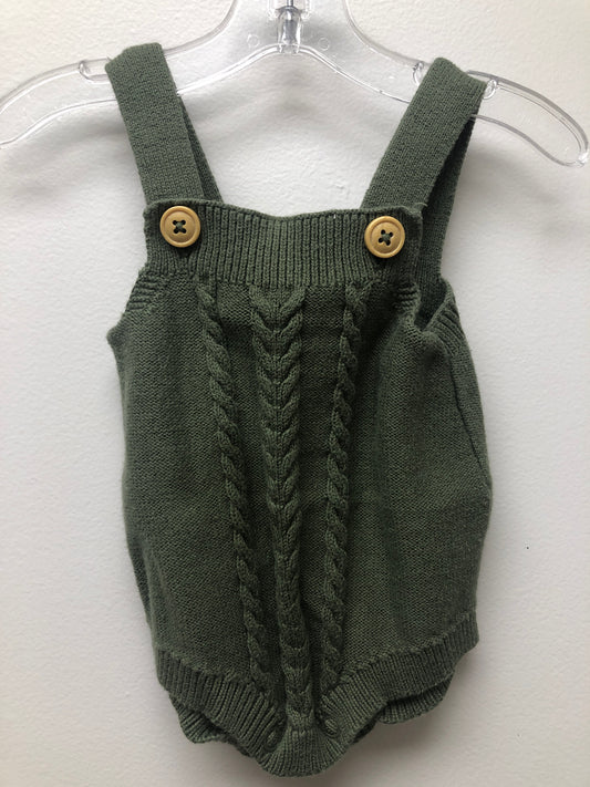NB Cat & Jack green knit Romper