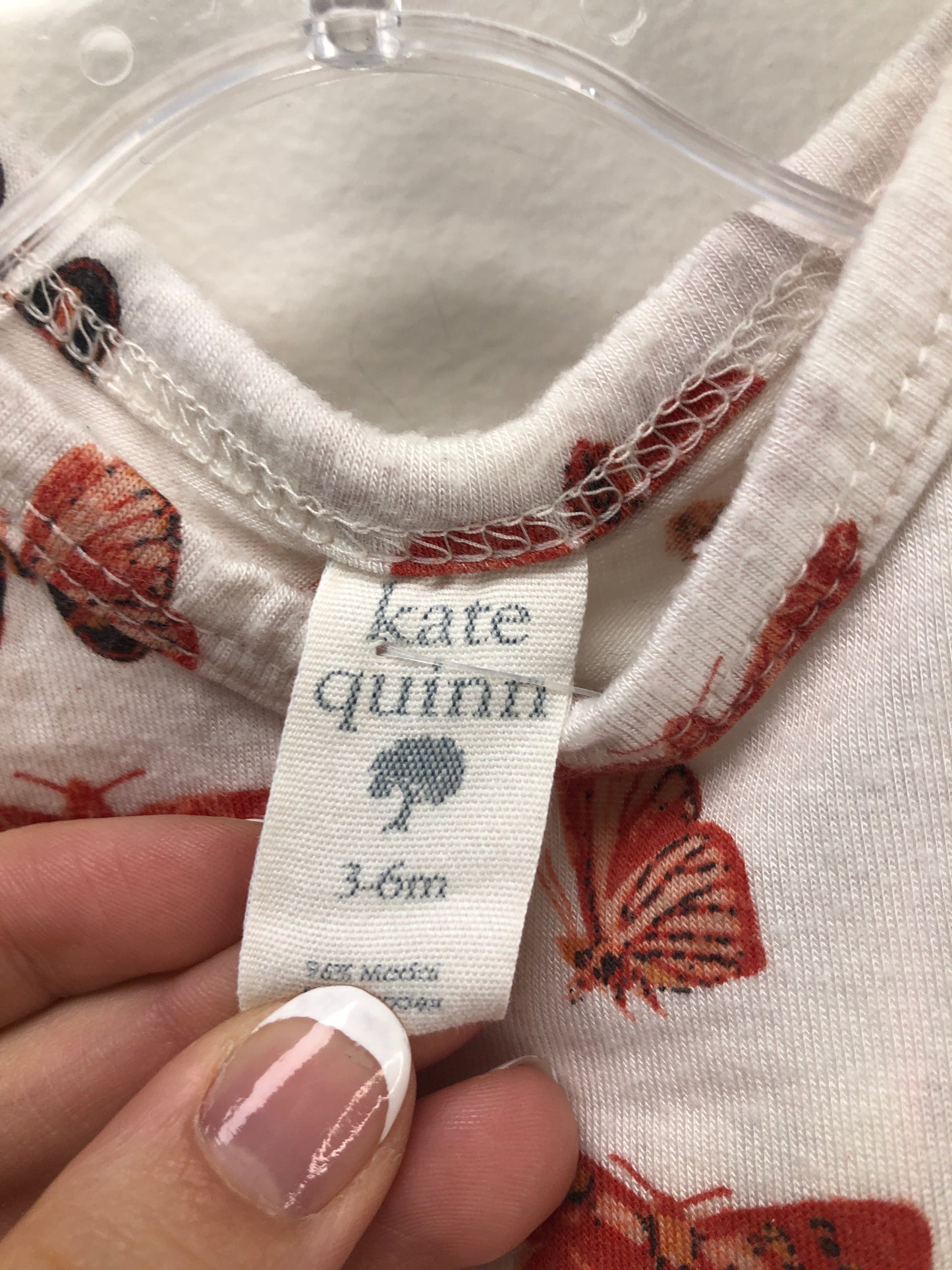 3-6 Months Kate Quinn white butterflies Romper
