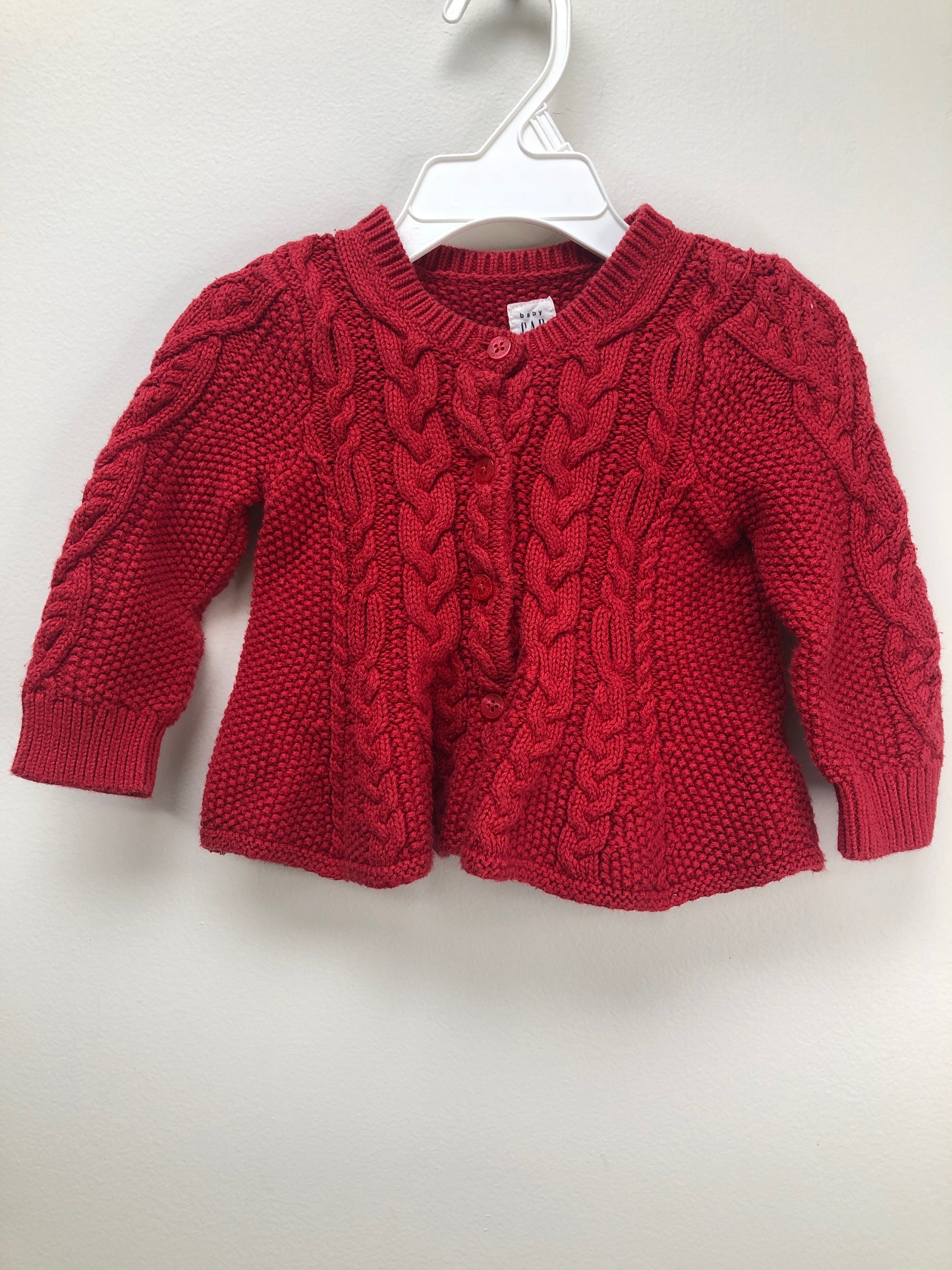 6-12m GAP red cable knit Sweater