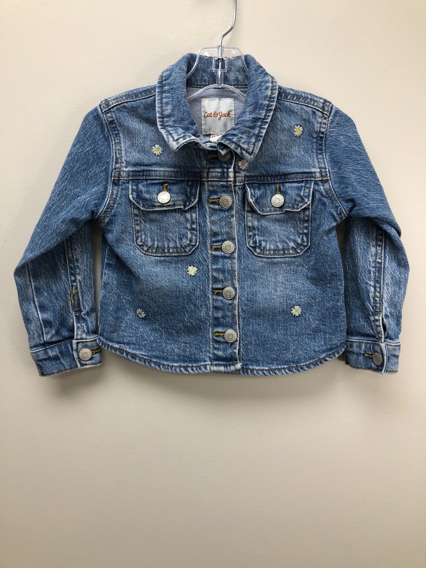 2T Cat & Jack denim embroidered Jacket