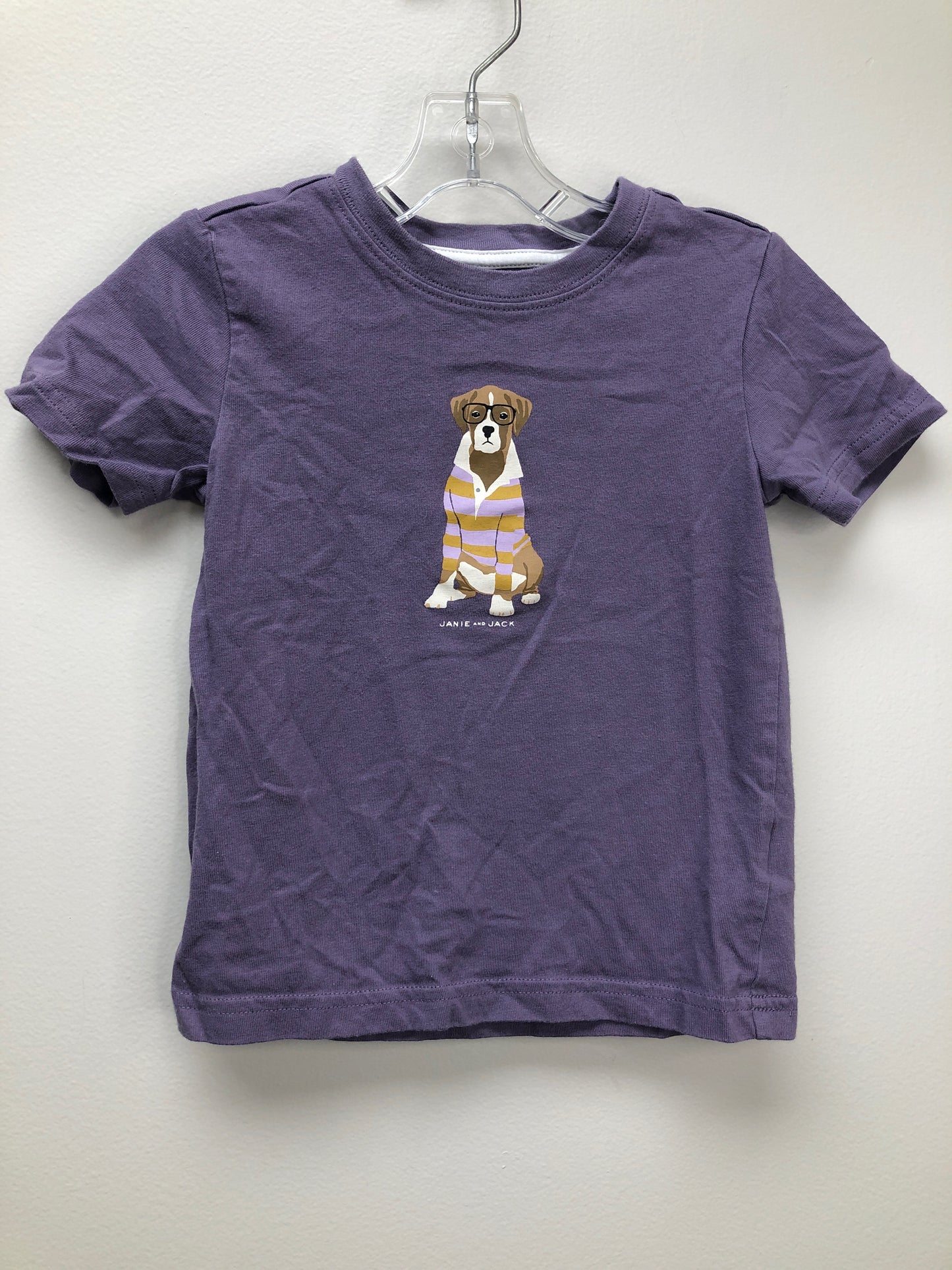 3T Janie and Jack purple Dog Shirt