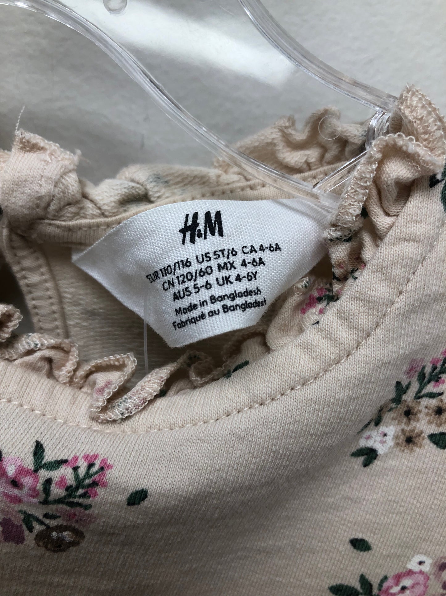 5 H & M cream floral Dress