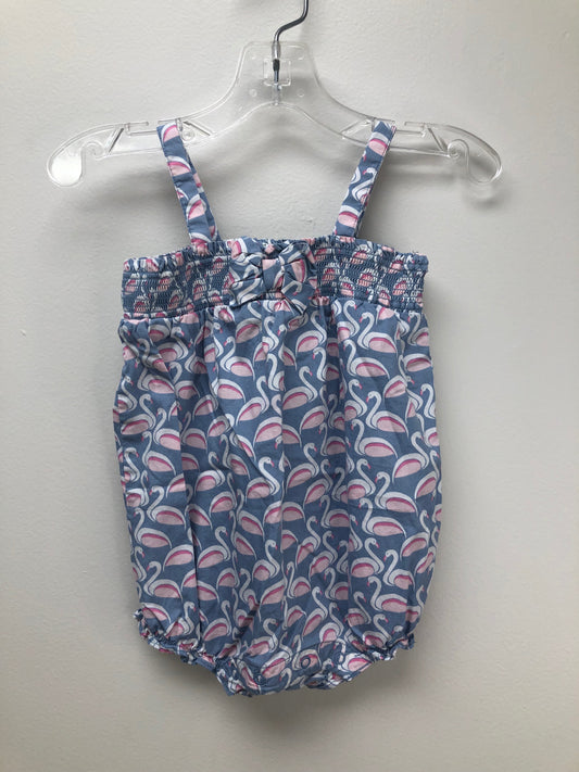 6m Janie and Jack  blue swan Romper