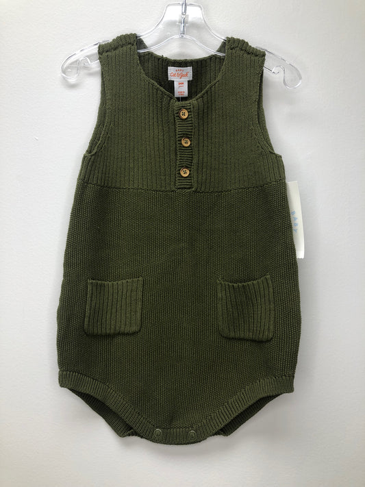 24m Cat & Jack green sweater Romper
