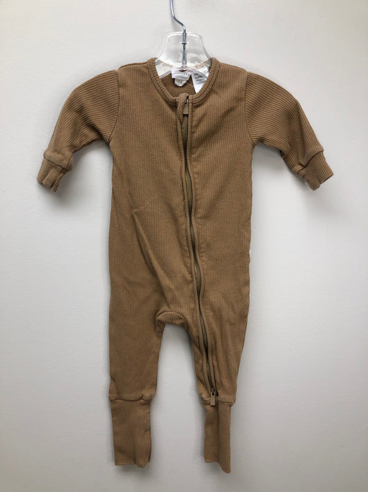 0-3m Jamie Kay tan ribbed 1 PC Ensemble