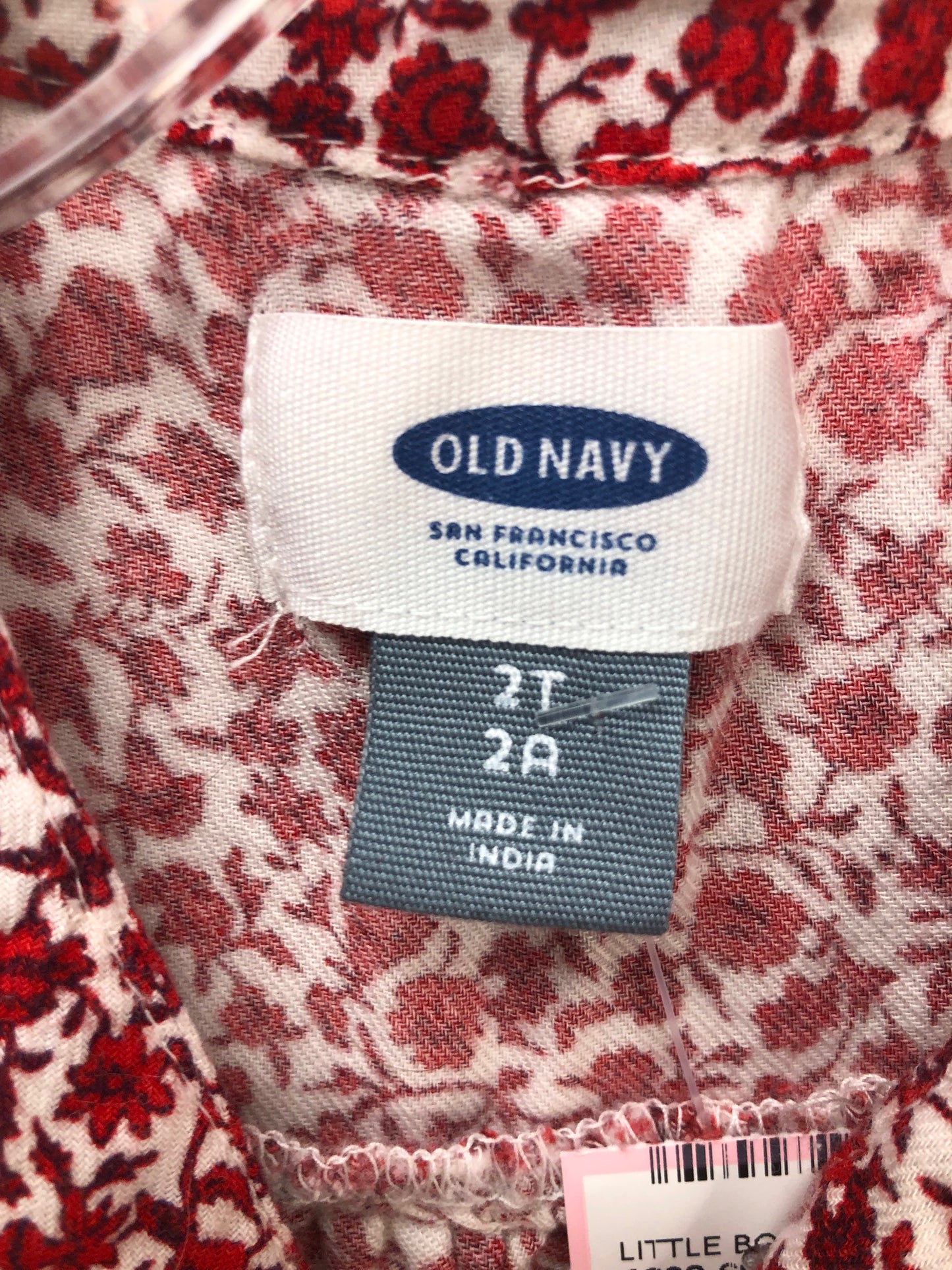 2T Old Navy red floral Shirt