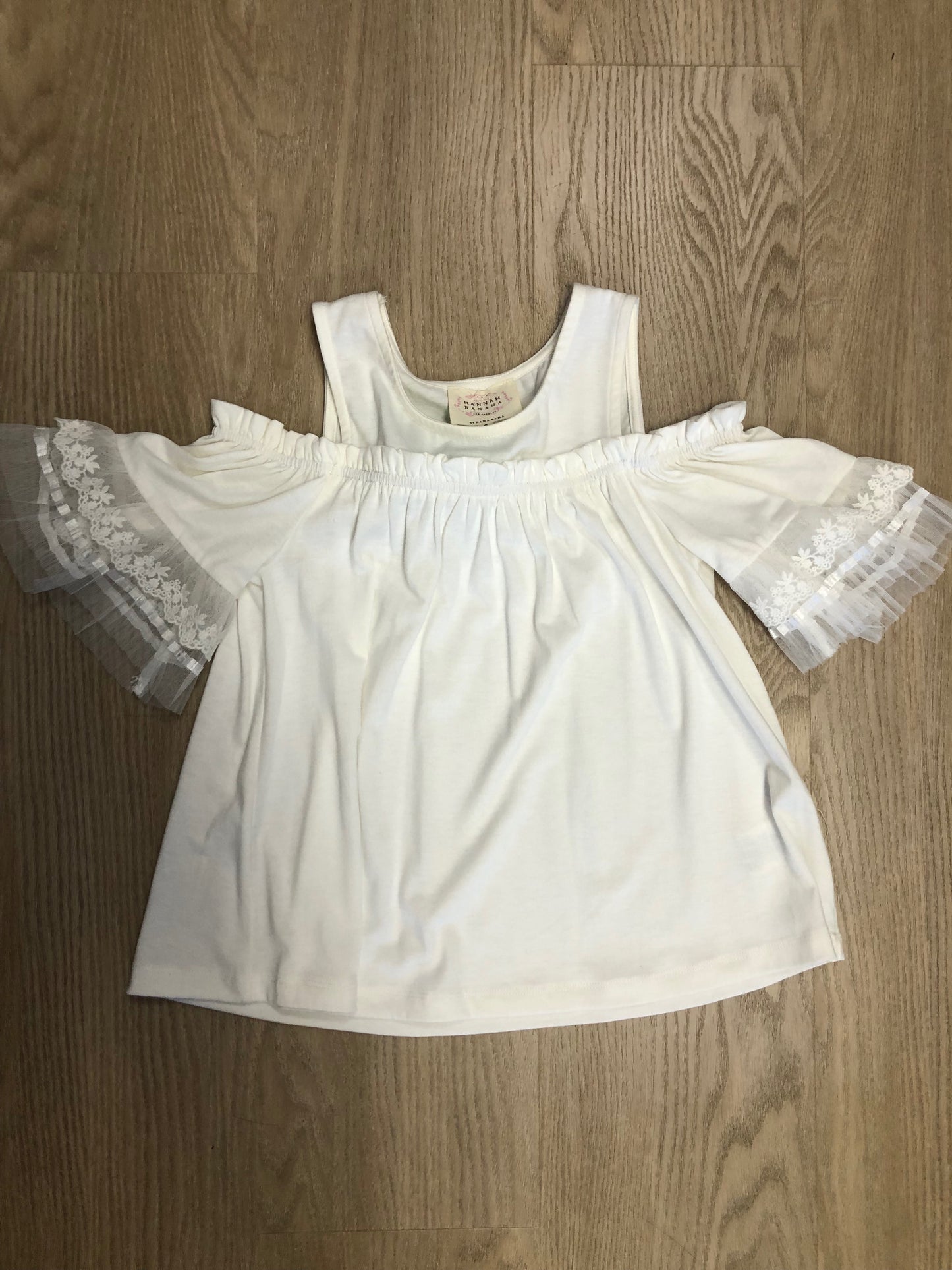 Hanna banana Child Size 8 White lace Shirt