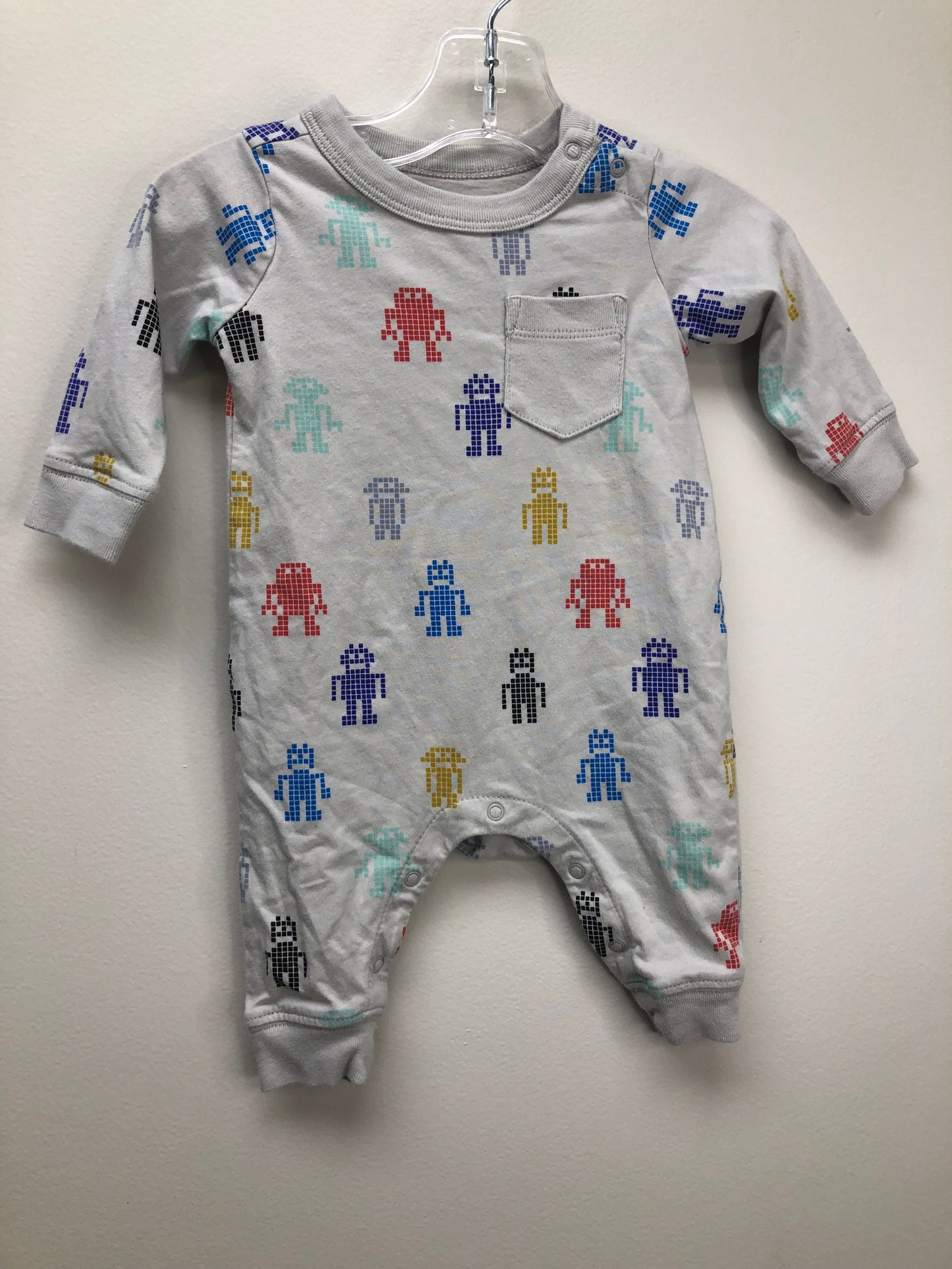 0-3m tea gray print 1 PC Ensemble