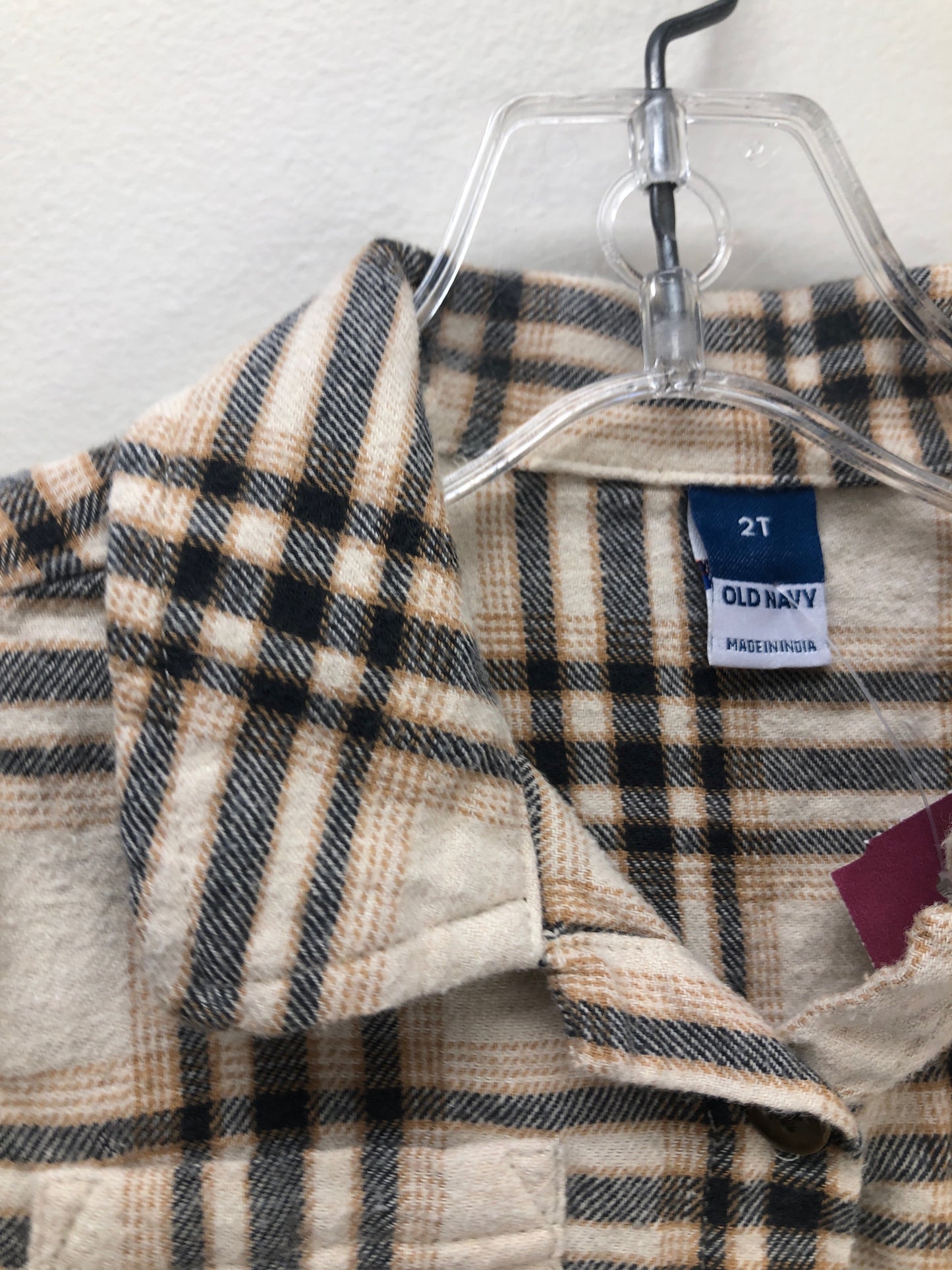 2T Old Navy tan plaid Shirt
