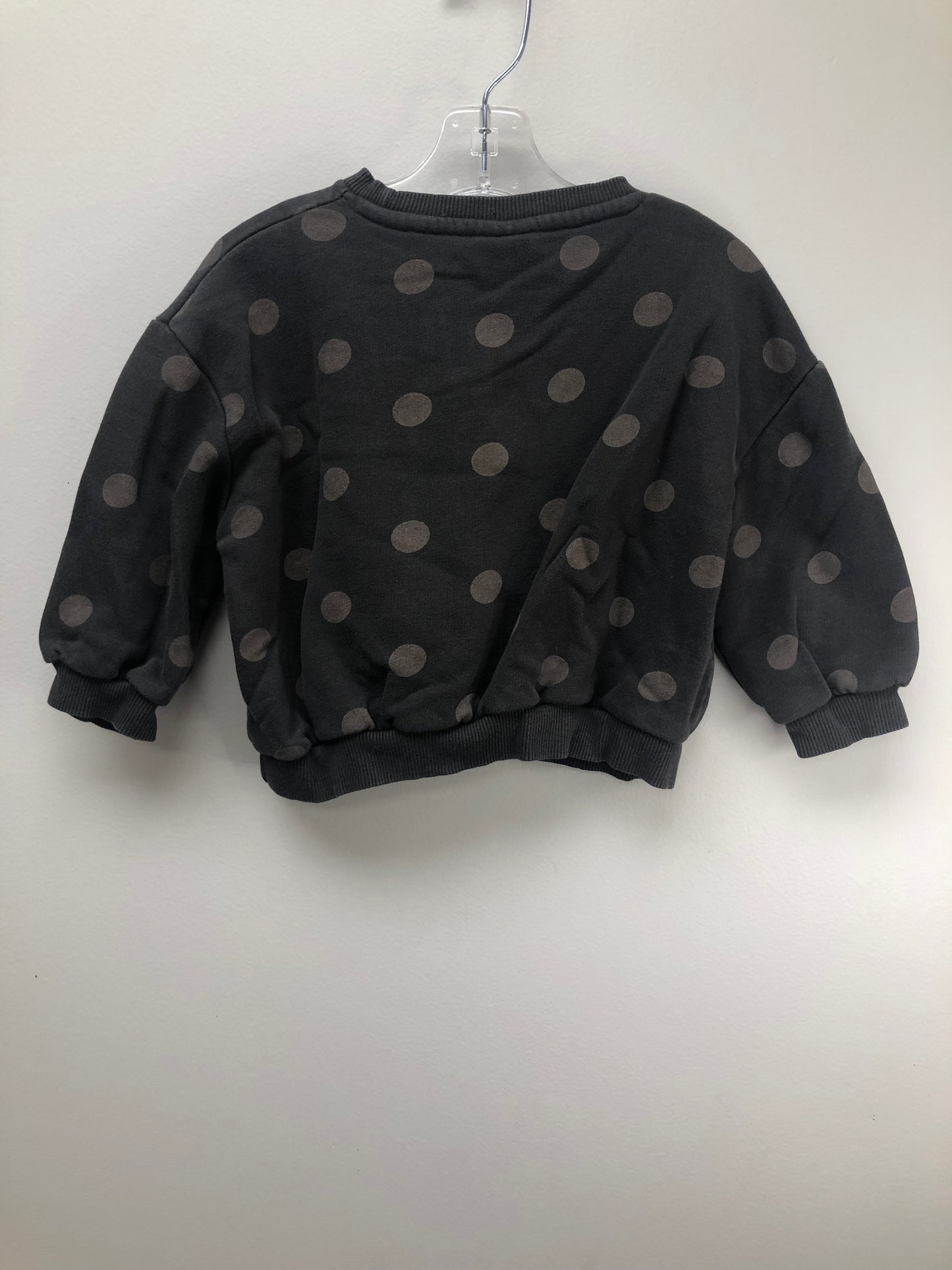 Zara Child Size 18 Months charcoal polka dot Sweatshirt