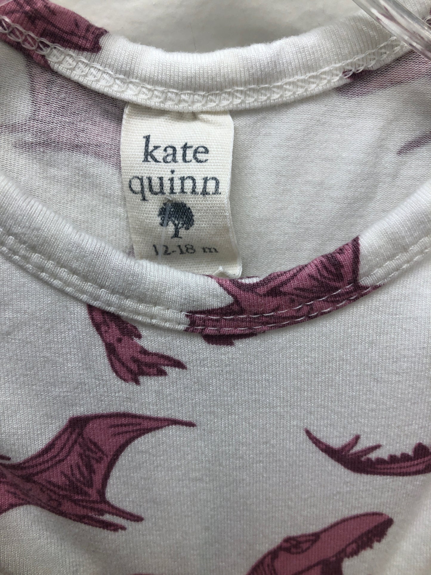 12-18 Months Kate Quinn white dinosaur Onesie