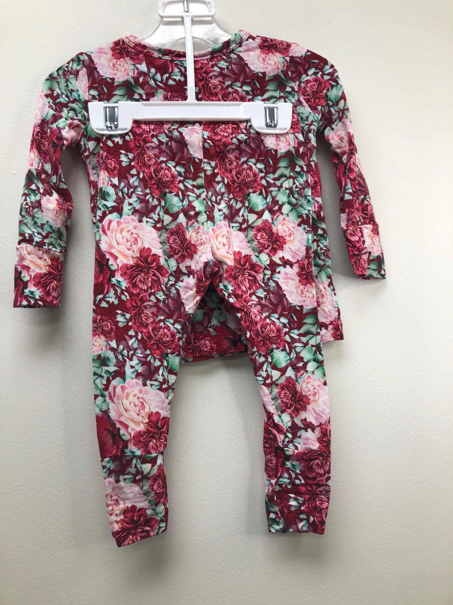 12 Months Gigi and Max red floral Romper