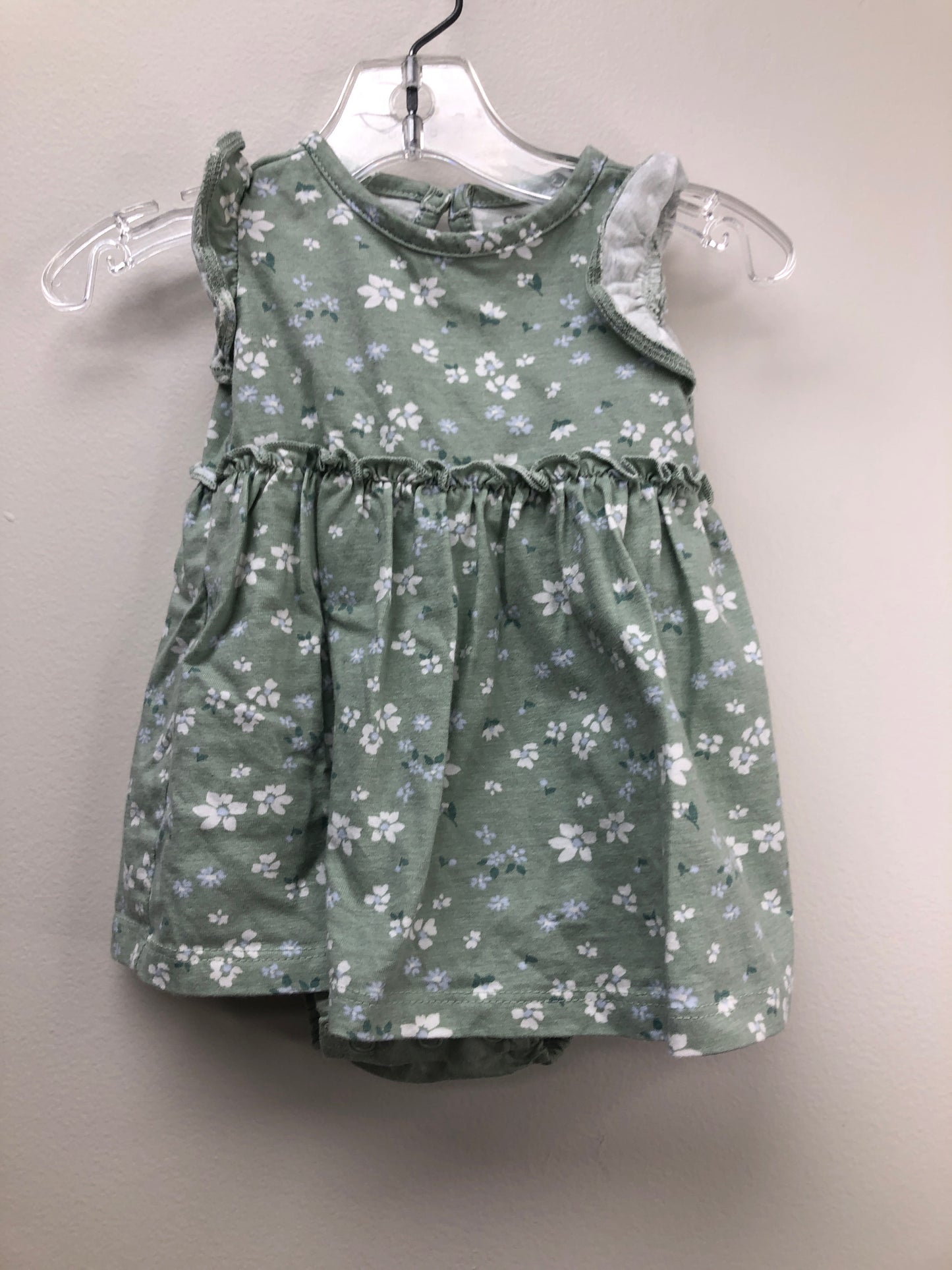 Carter's Child Size 6 Months green floral Dress