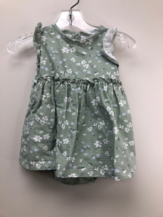 Carter's Child Size 6 Months green floral Dress