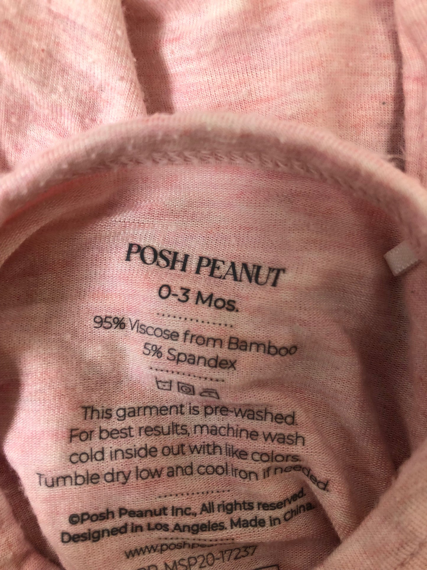 0-3m Posh Peanut pink ruffle Sleeper
