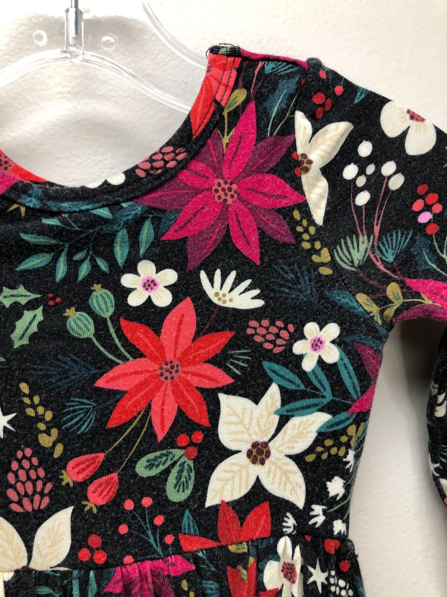 12-18m Little Sleepies black floral Dress (fading)