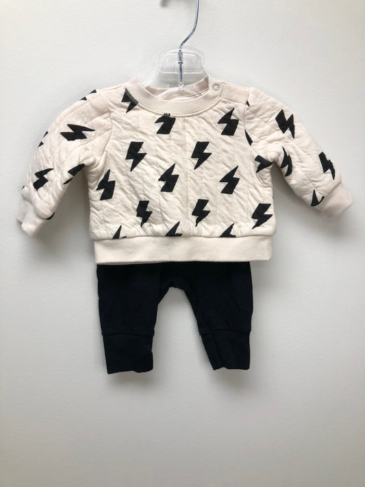 0-3m Cat & Jack black lightning 2 PC Ensembles