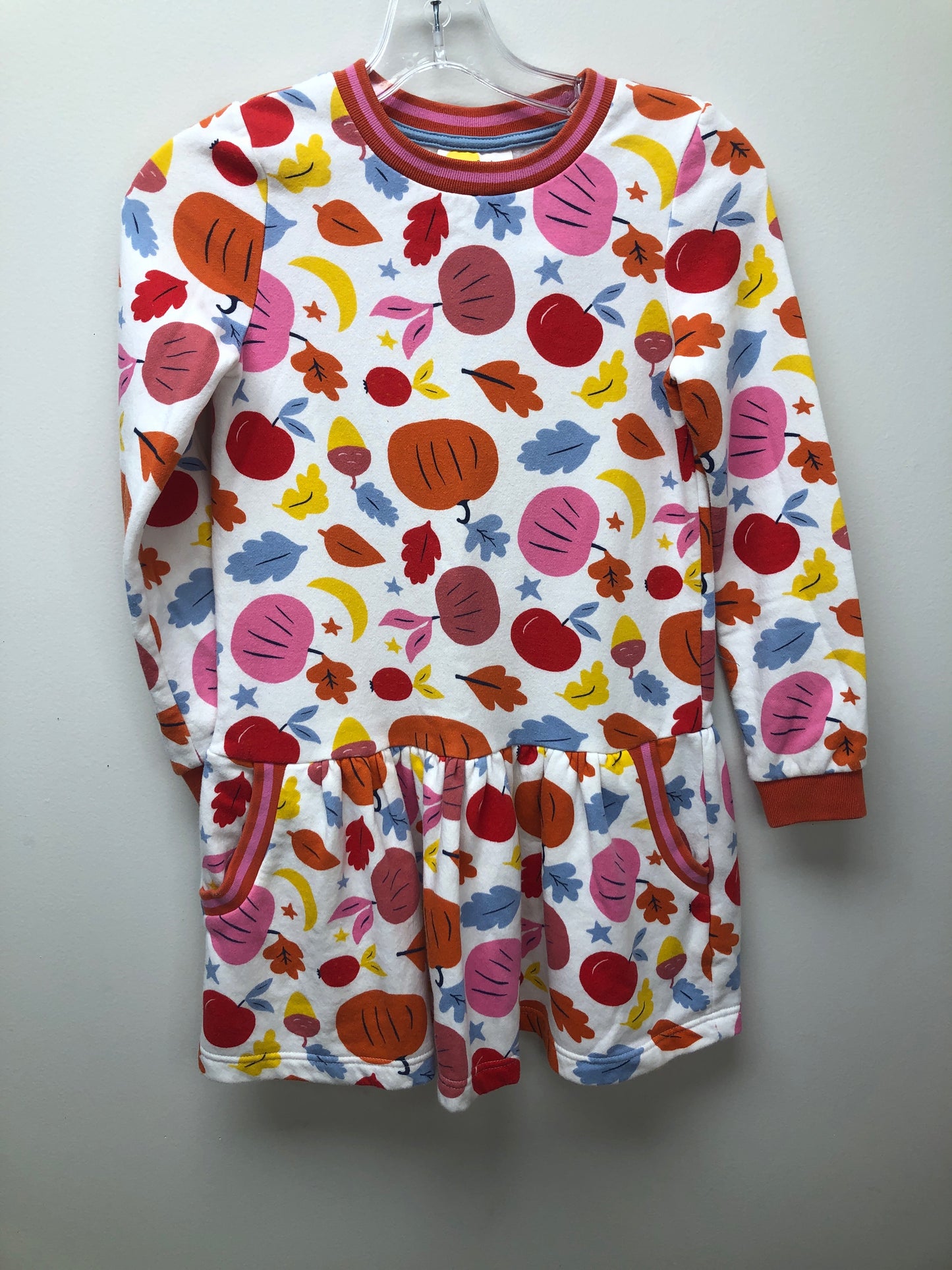 9-10 Mini Boden cream fall theme Dress