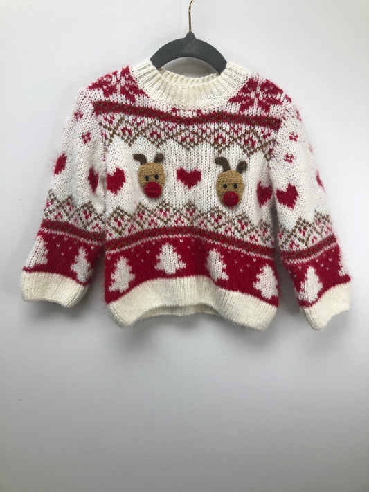 18-24 Months Zara red reindeer Sweater
