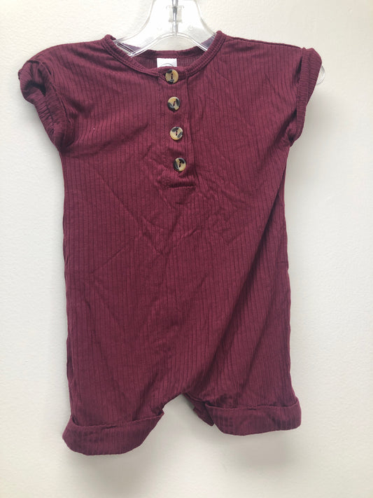 6-12 Months Lou Lou burgundy ribbed Romper
