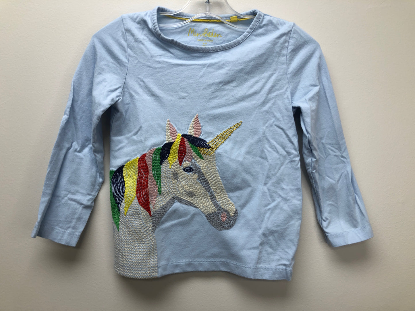 4 Mini Boden light blue unicorn Shirt