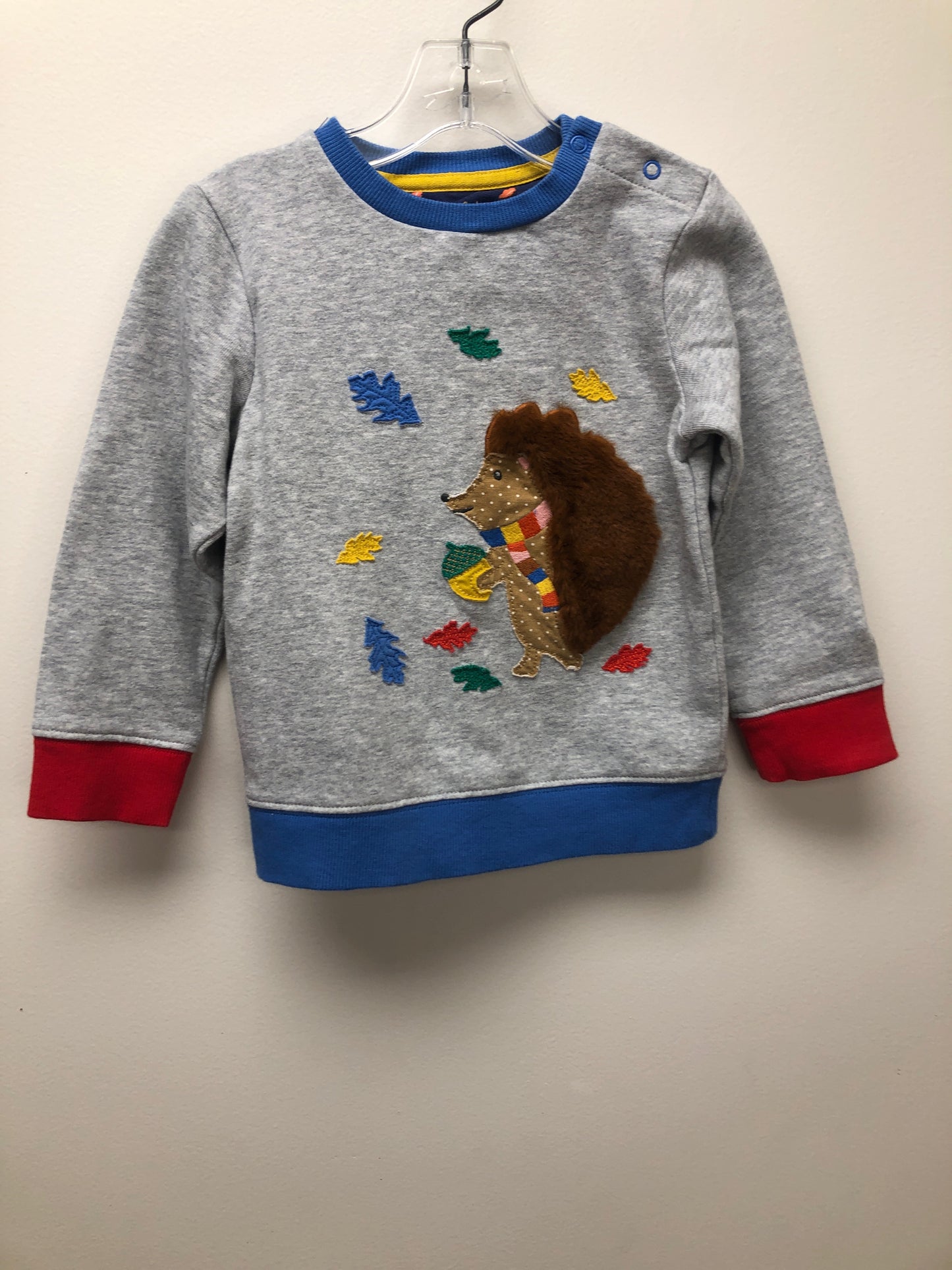 3-4 Baby Boden gray hedgehog Sweatshirt