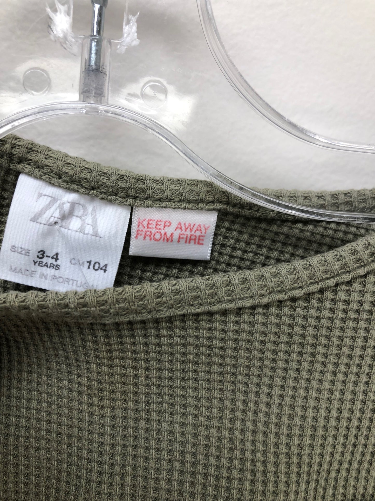 3-4 Zara green thermal Shirt